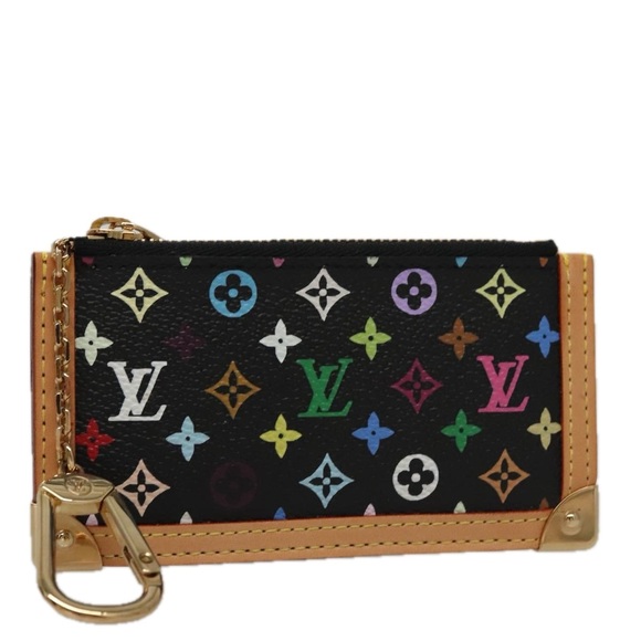 LOUIS VUITTON Monogram Multicolor Pochette Cles Purse Black M92654 Auth 104416SV - Picture 1 of 16